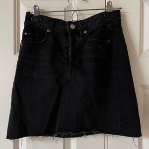 distressed denim skirt!